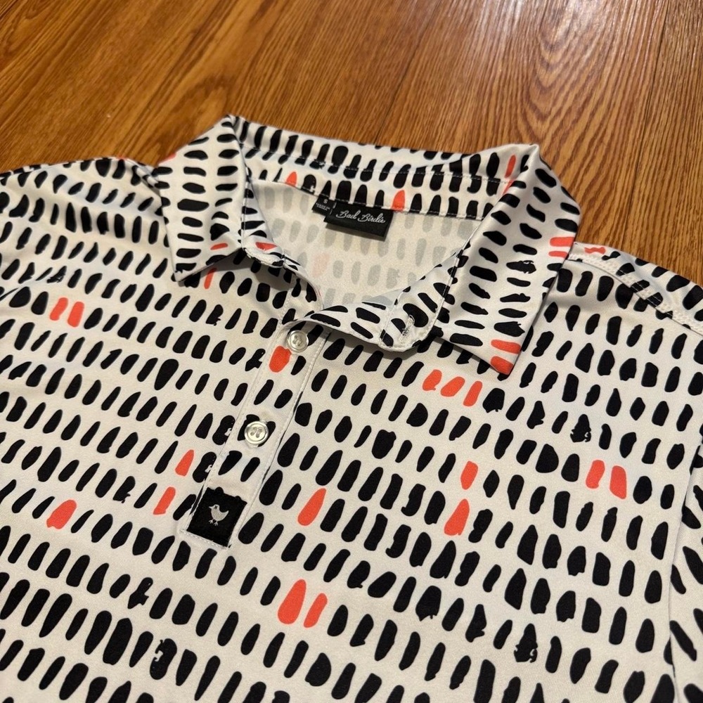 Bad Birdie Men's Polo Shirt Small AOP Multicolor Golf Preppy